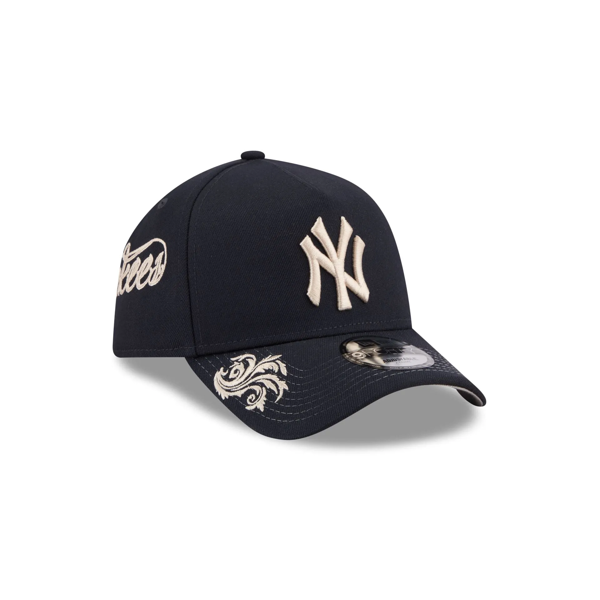 New York Yankees Script 9FORTY A-Frame Snapback Hat sold by New Era