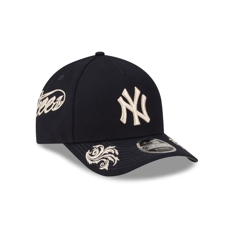 New York Yankees Script 9FORTY M-Crown A-Frame Snapback Hat made by New Era