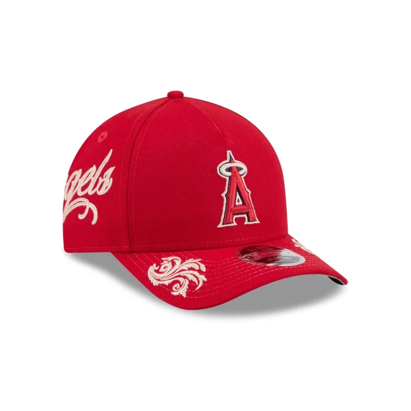 Los Angeles Angels Script 9FORTY M-Crown A-Frame Snapback Hat made by New Era