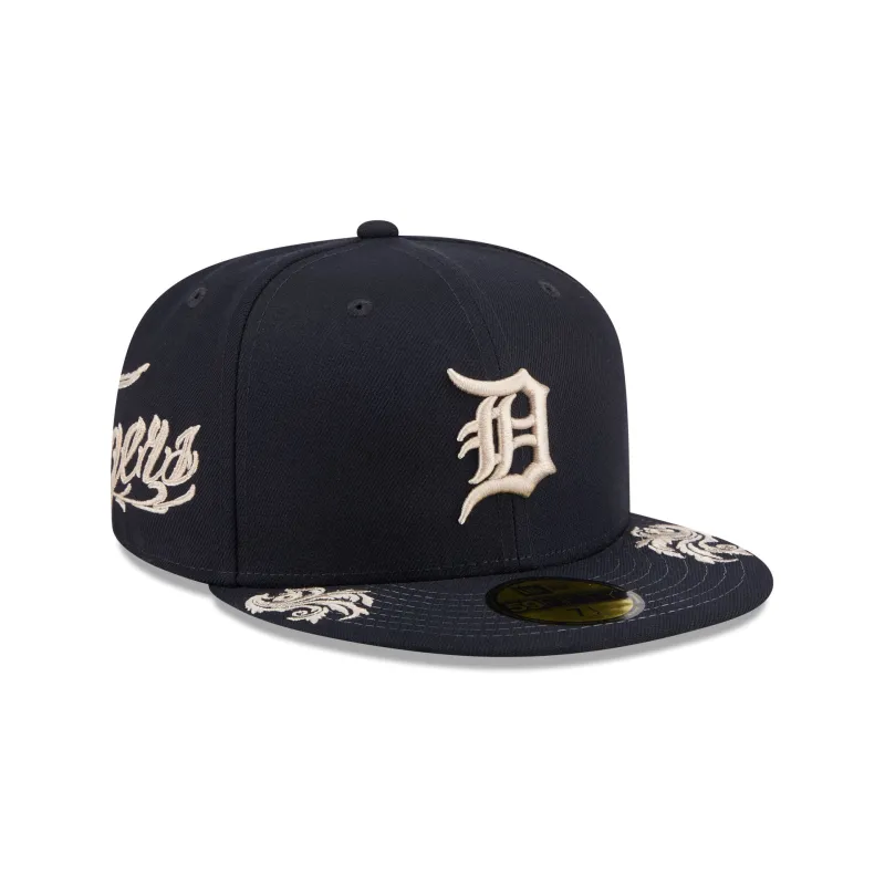 Detroit Tigers Script 59FIFTY Fitted Hat made by New Era
