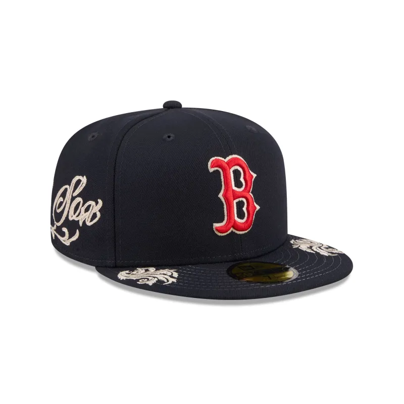 Boston Red Sox Script 59FIFTY Fitted Hat made by New Era
