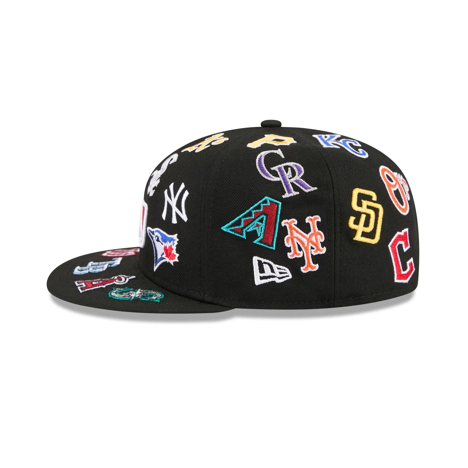 MLB All Over Logo Black 59FIFTY Fitted Hat sold by New Era product image thumbnail 4