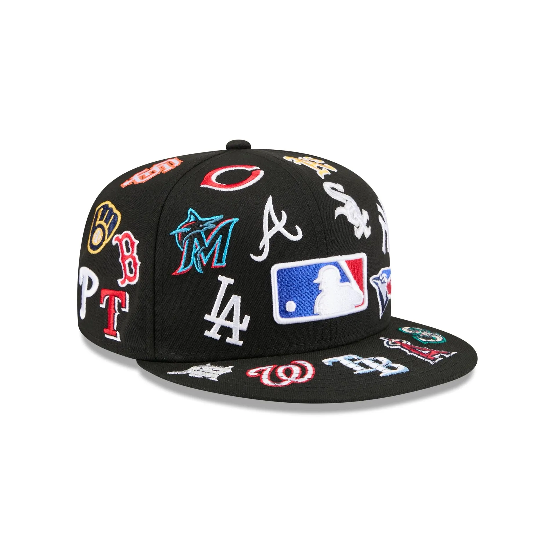 MLB All Over Logo Black 59FIFTY Fitted Hat sold by New Era product image thumbnail 3