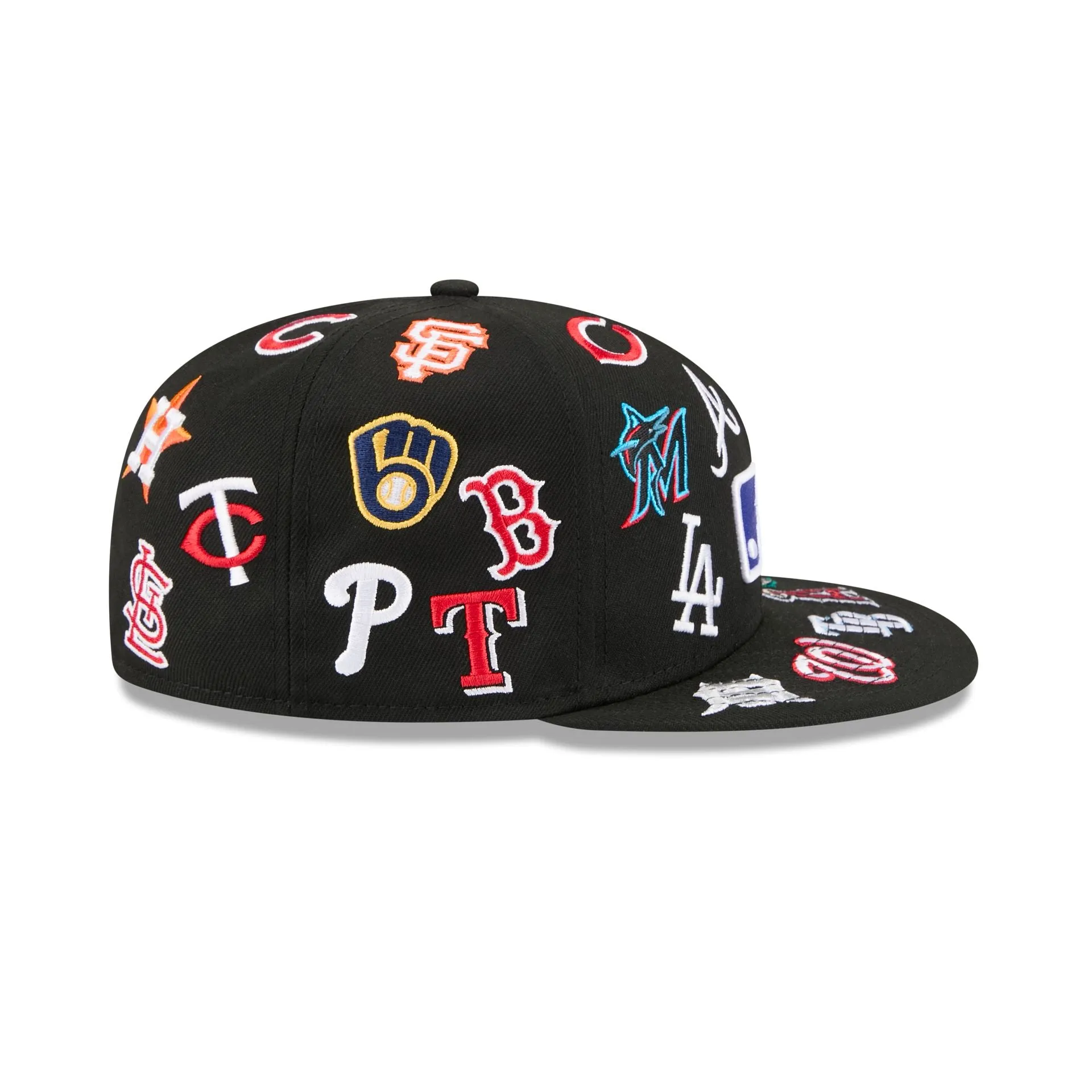 MLB All Over Logo Black 59FIFTY Fitted Hat sold by New Era product image thumbnail 5