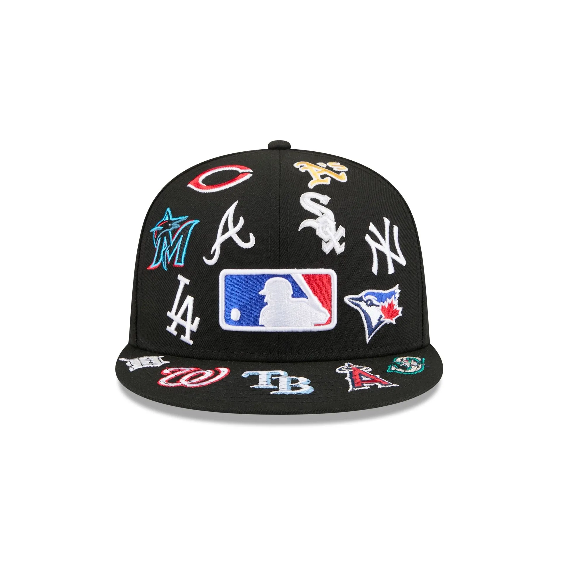 MLB All Over Logo Black 59FIFTY Fitted Hat sold by New Era product image thumbnail 2