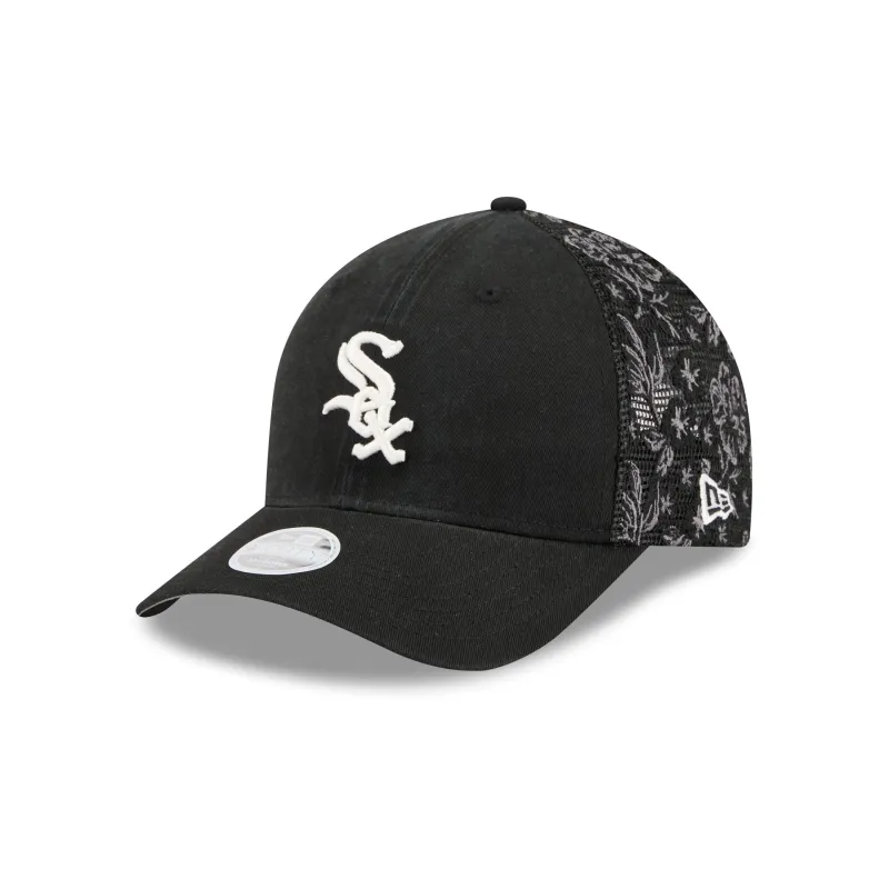 Chicago White Sox Floral Mesh Women's 9FORTY M-Crown Trucker Hat made by New Era