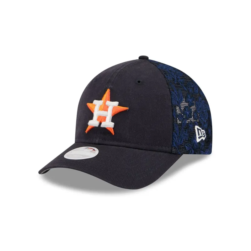 Houston Astros Floral Mesh Women's 9FORTY M-Crown Trucker Hat made by New Era