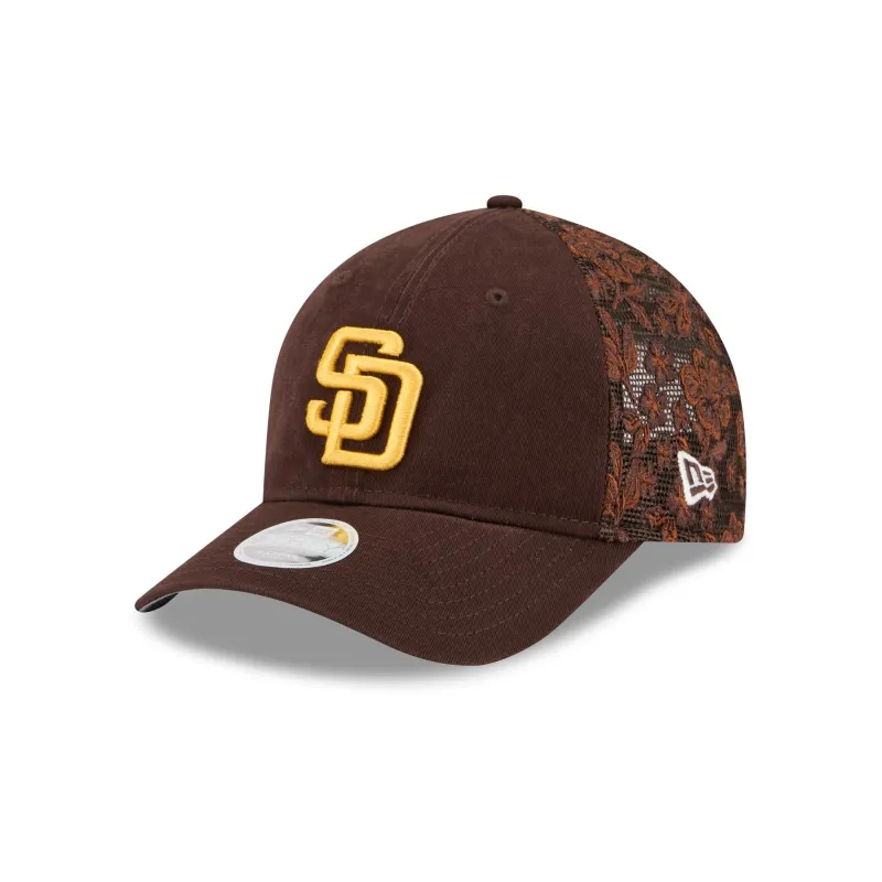 San Diego Padres Floral Mesh Women's 9FORTY M-Crown Trucker Hat made by New Era