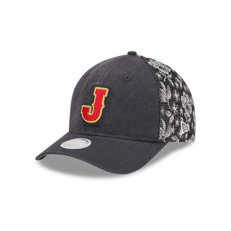 Japan Floral Mesh Women's 9FORTY M-Crown Trucker Hat made by New Era