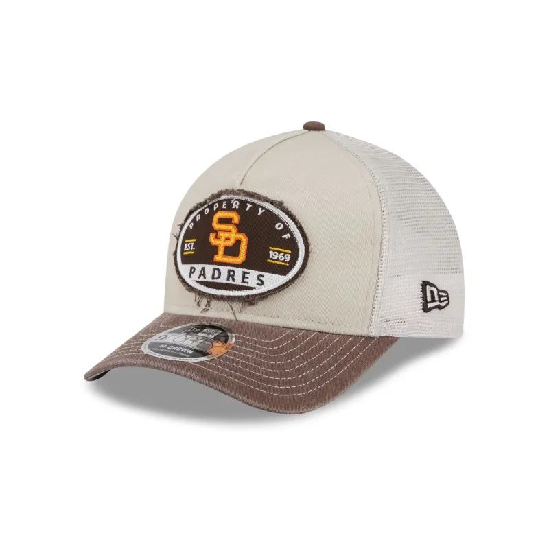 San Diego Padres Frayed 9FORTY M-Crown A-Frame Trucker Hat made by New Era