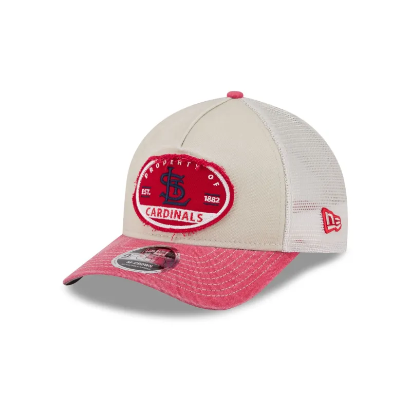 St. Louis Cardinals Frayed 9FORTY M-Crown A-Frame Trucker Hat made by New Era