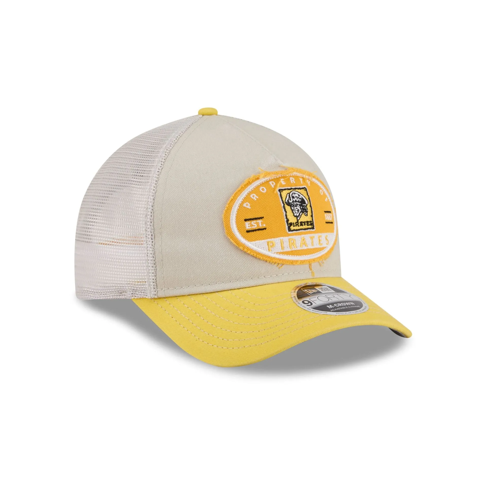 Pittsburgh Pirates Frayed 9FORTY M-Crown A-Frame Trucker Hat sold by New Era product image thumbnail 3