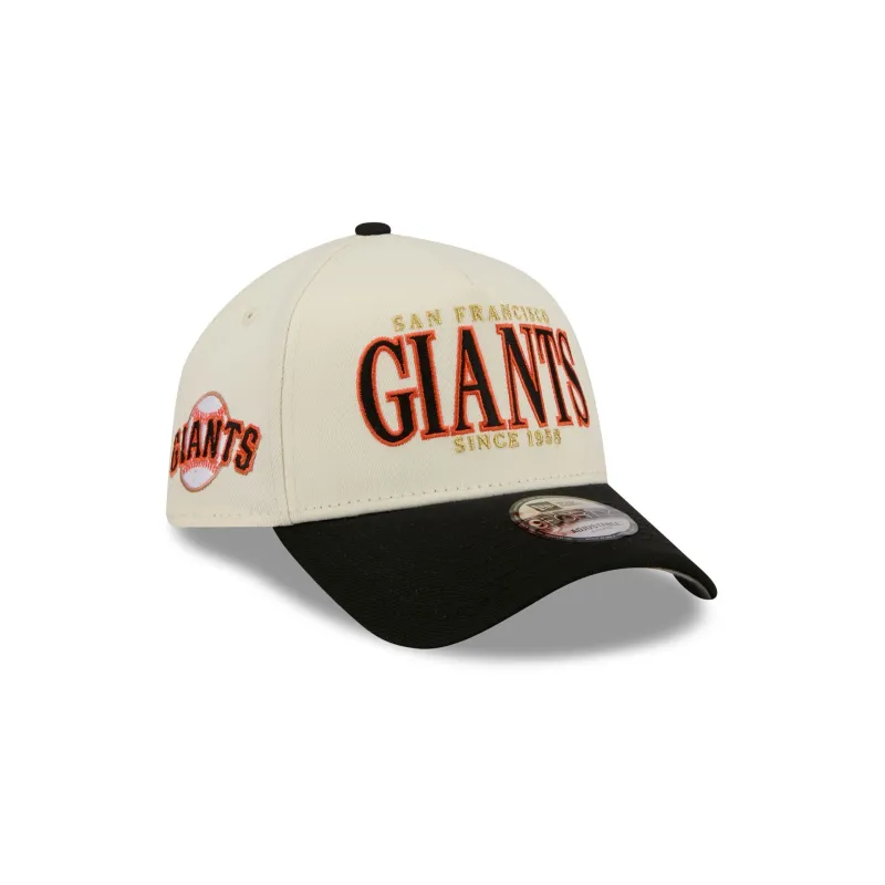 San Francisco Giants Opening Day Chrome White 9FORTY A-Frame Snapback Hat made by New Era