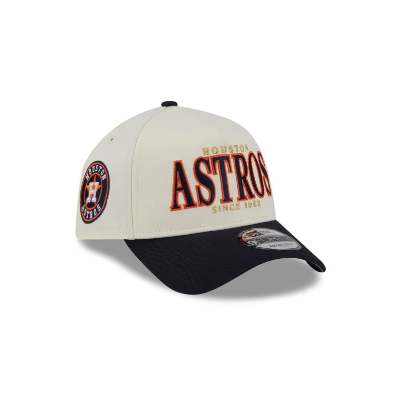 Houston Astros Opening Day Chrome White 9FORTY A-Frame Snapback Hat made by New Era