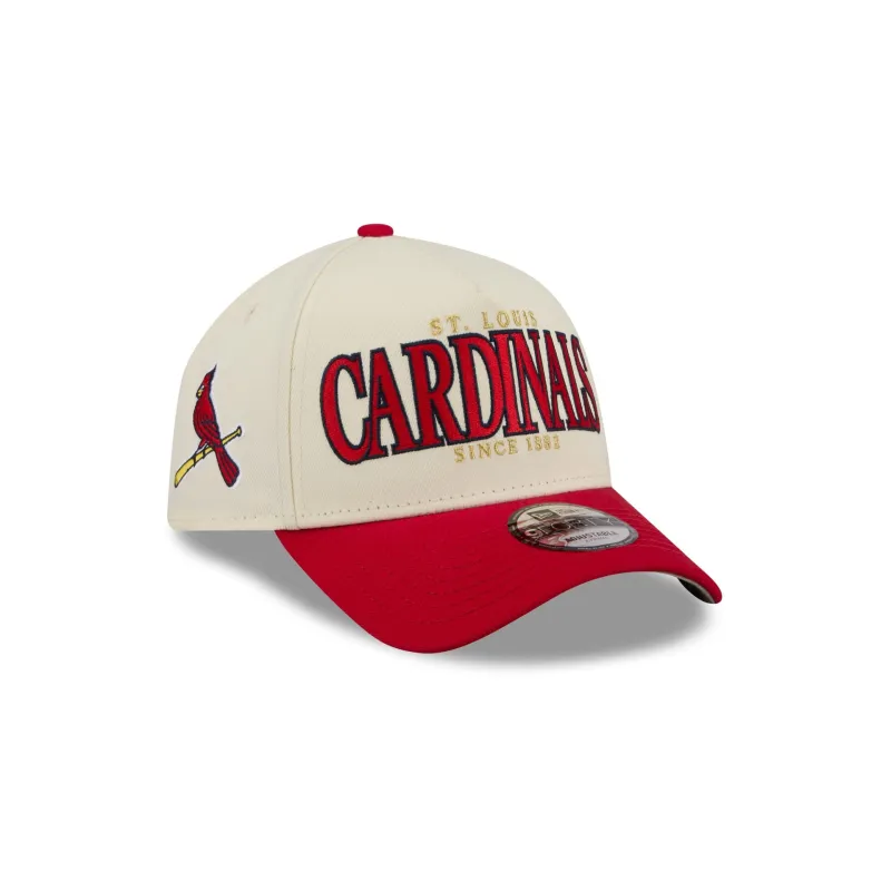St. Louis Cardinals Opening Day Chrome White 9FORTY A-Frame Snapback Hat made by New Era