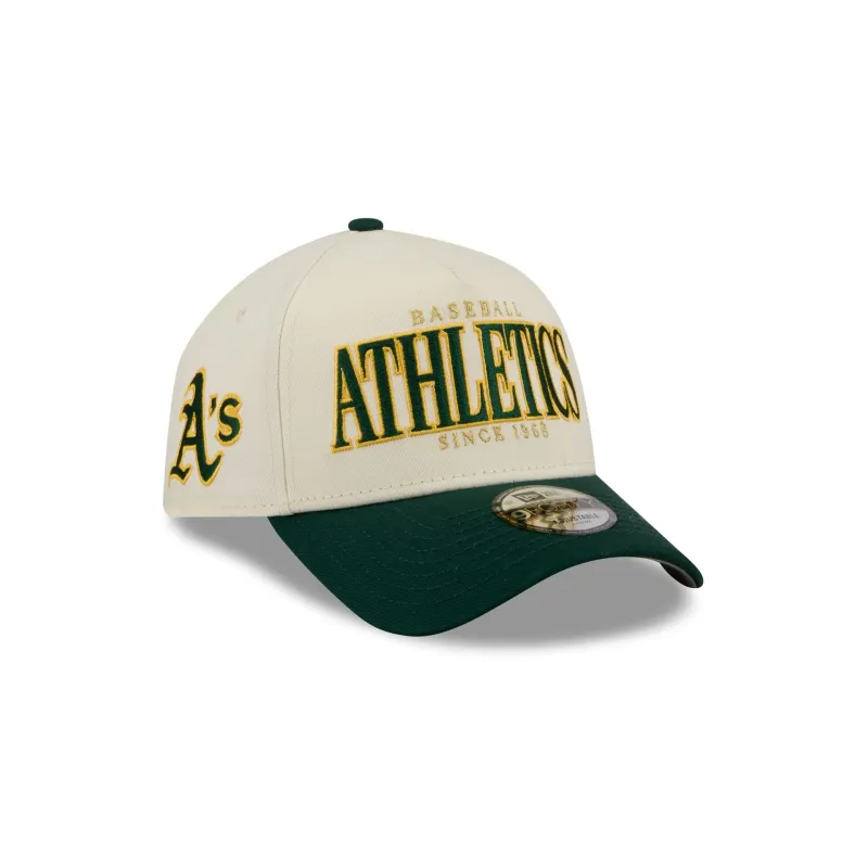 Athletics Opening Day Chrome White 9FORTY A-Frame Snapback Hat made by New Era