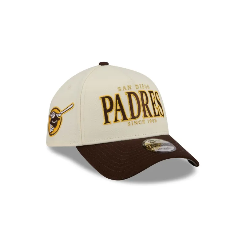 San Diego Padres Opening Day Chrome White 9FORTY A-Frame Snapback Hat made by New Era