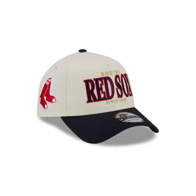 Boston Red Sox Opening Day Chrome White 9FORTY A-Frame Snapback Hat made by New Era