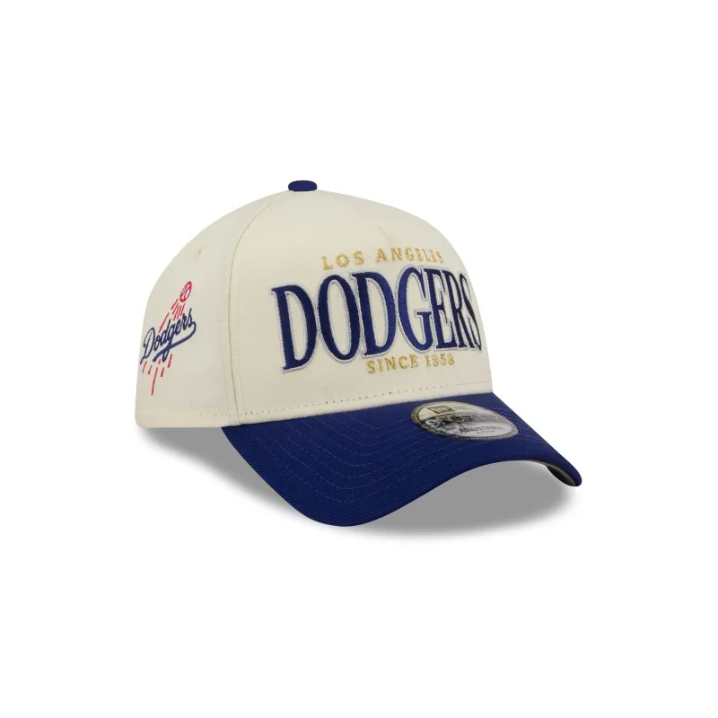 Los Angeles Dodgers Opening Day Chrome White 9FORTY A-Frame Snapback Hat made by New Era