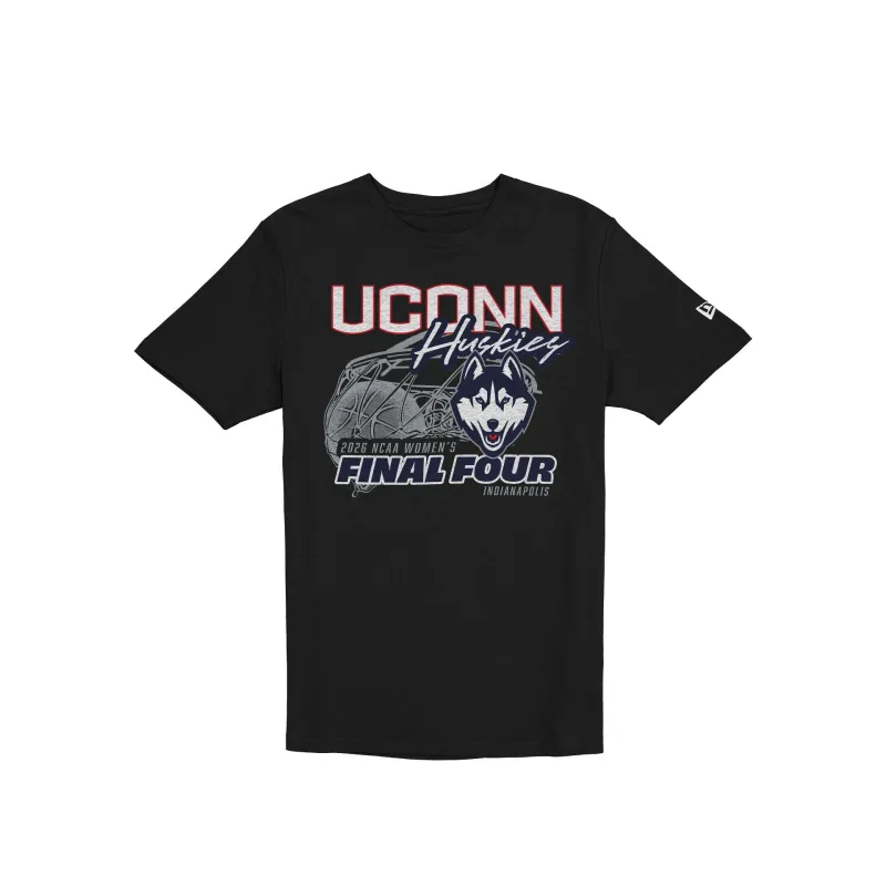 Connecticut Huskies 2026 NCAA Women's Final Four Black T-Shirt made by New Era