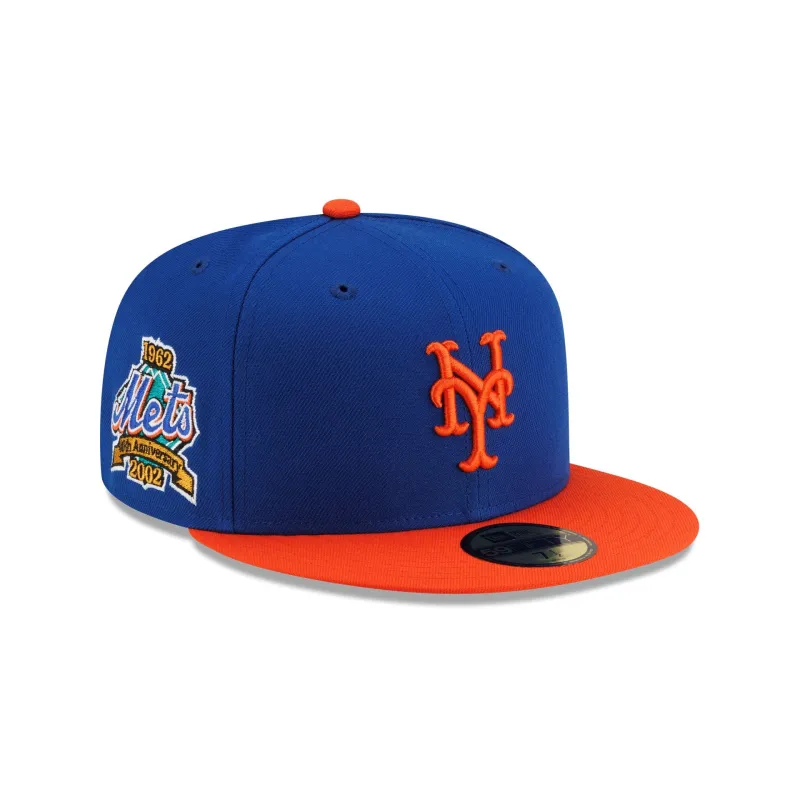 New York Mets Anniversary Sidepatch 59FIFTY Fitted Hat made by New Era
