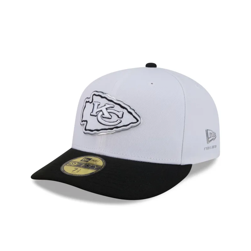 Kansas City Chiefs 2026 Draft Black and White 59FIFTY Fitted Hat made by New Era