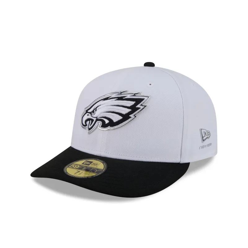 Philadelphia Eagles 2026 Draft Black and White 59FIFTY Fitted Hat made by New Era