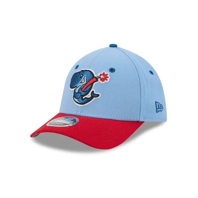 Eugene Emeralds Theme Night Light Blue 39THIRTY M-Crown Stretch Fit Hat made by New Era