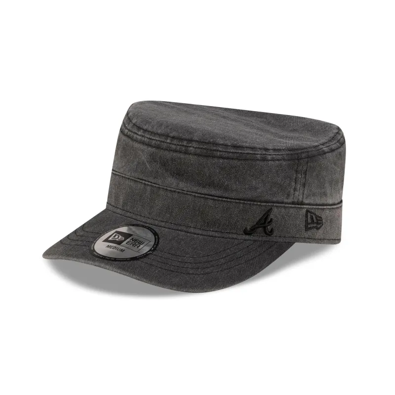 Atlanta Braves Pigment Dye Black Military Cap made by New Era