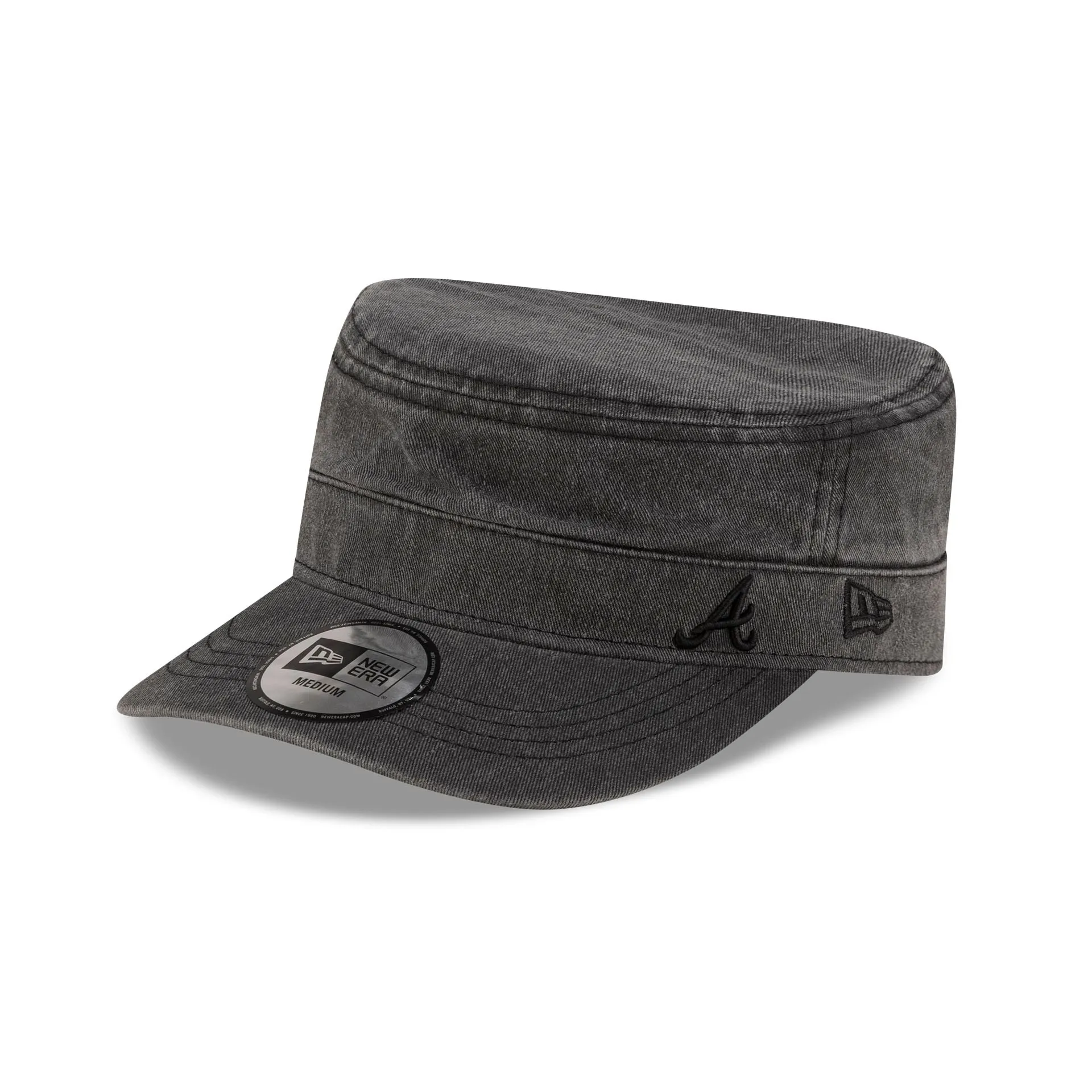 Atlanta Braves Pigment Dye Black Military Cap sold by New Era