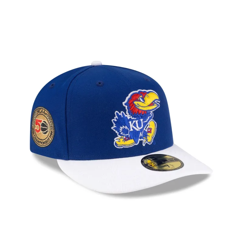 Just Caps College Champions Sidepatch Kansas Jayhawks 59FIFTY Fitted Hat made by New Era