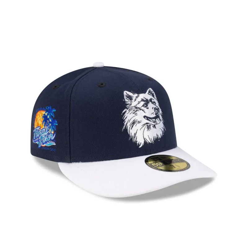 Just Caps College Champions Sidepatch Connecticut Huskies 59FIFTY Fitted Hat made by New Era