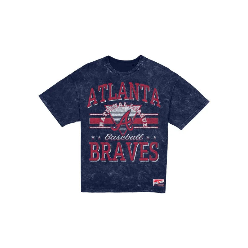 Atlanta Braves Throwback Vintage Wash Women's T-Shirt made by New Era