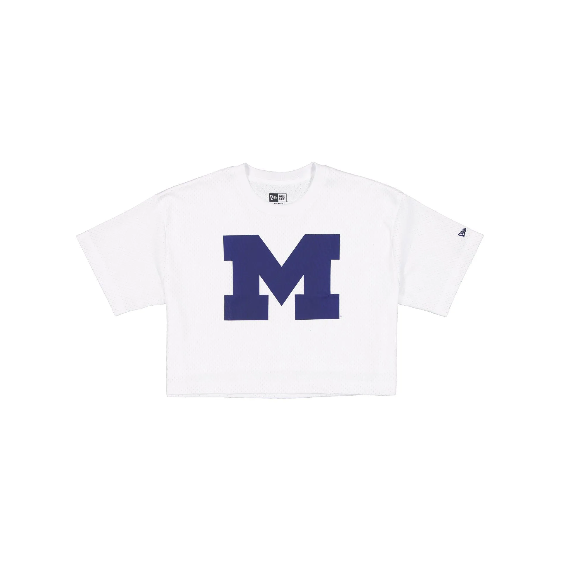 Michigan Wolverines Summer Women's White Cropped Jersey T-Shirt sold by New Era