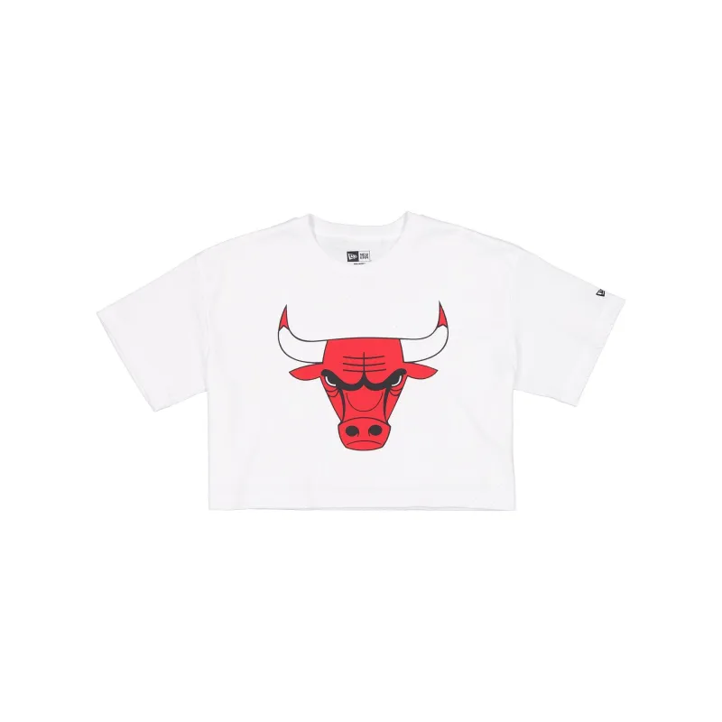 Chicago Bulls Summer Women's White Cropped Jersey T-Shirt made by New Era