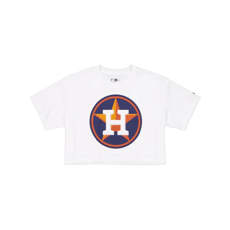 Houston Astros Summer Women's White Cropped Jersey T-Shirt made by New Era