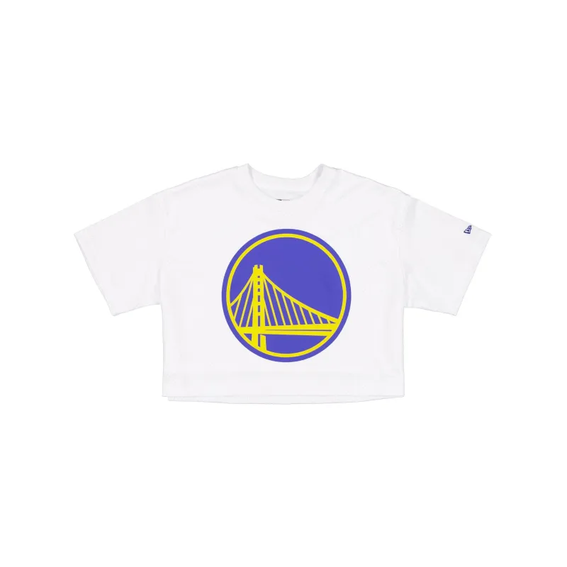 Golden State Warriors Summer Women's White Cropped Jersey T-Shirt made by New Era