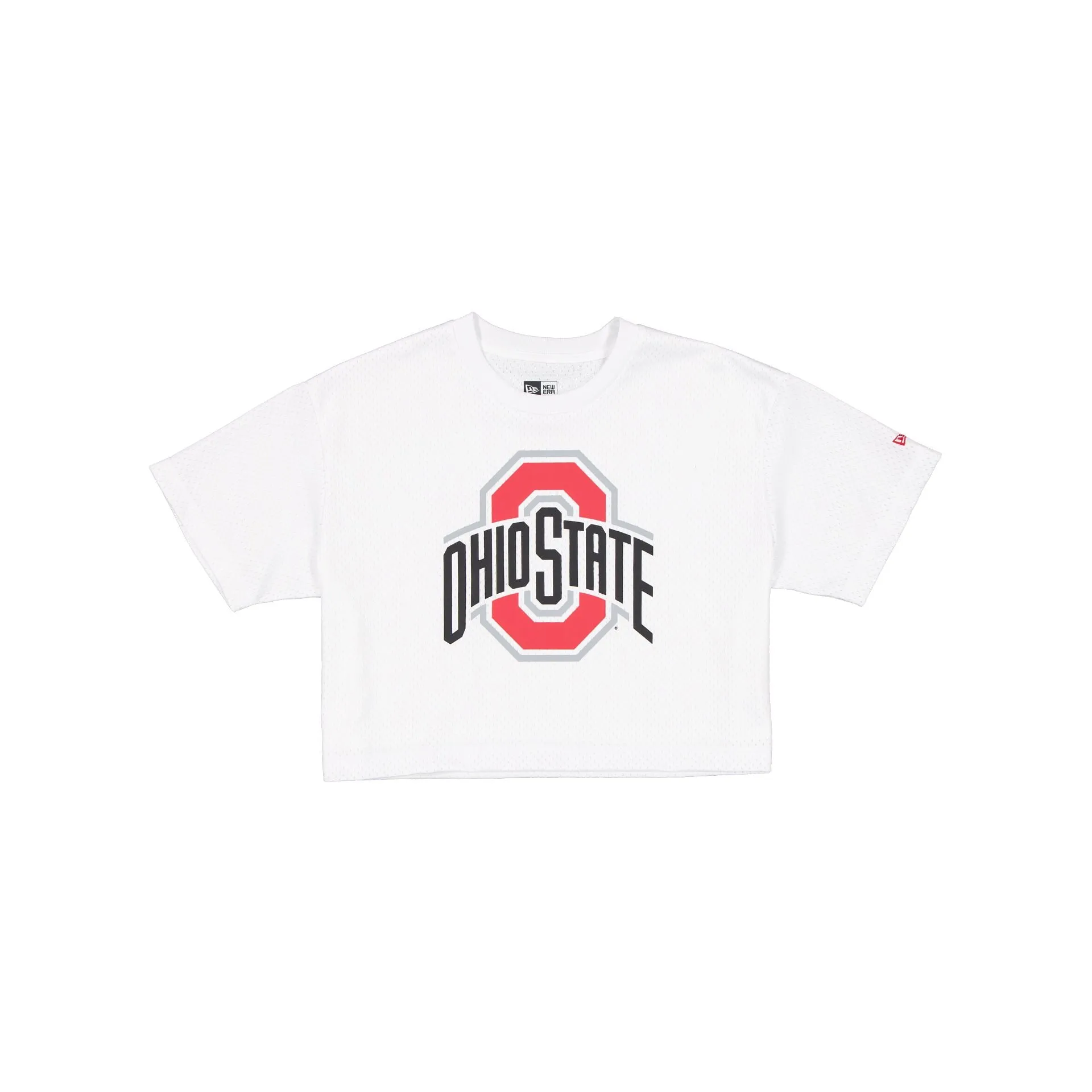 Ohio State Buckeyes Summer Women's White Cropped Jersey T-Shirt sold by New Era