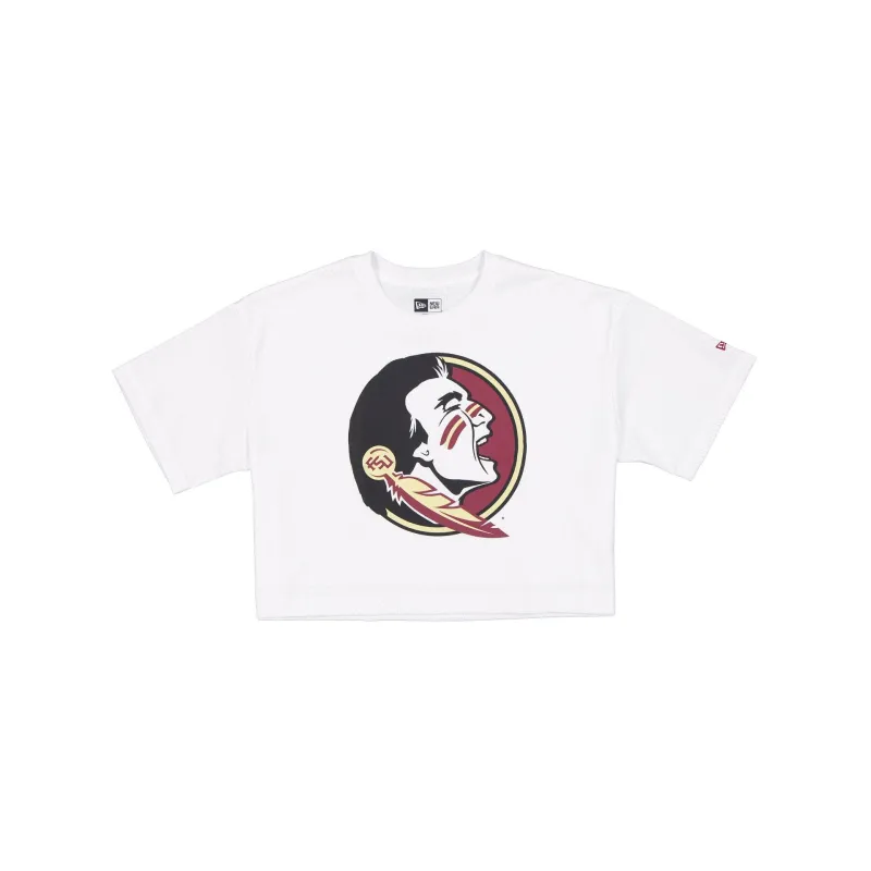 Florida State Seminoles Summer Women's White Cropped Jersey T-Shirt made by New Era