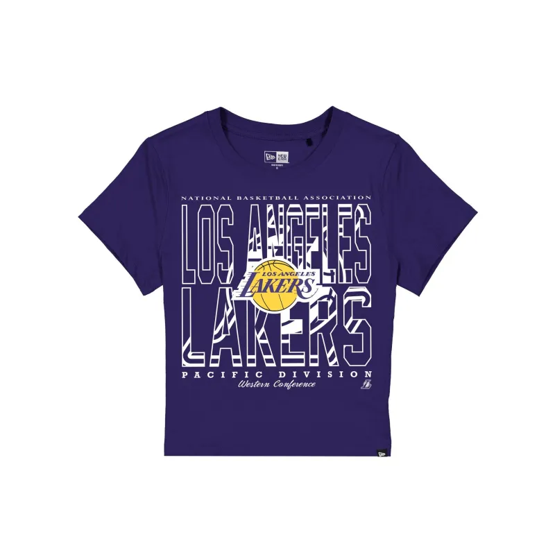 Los Angeles Lakers Leisure Women's Shrunken Cropped T-Shirt made by New Era