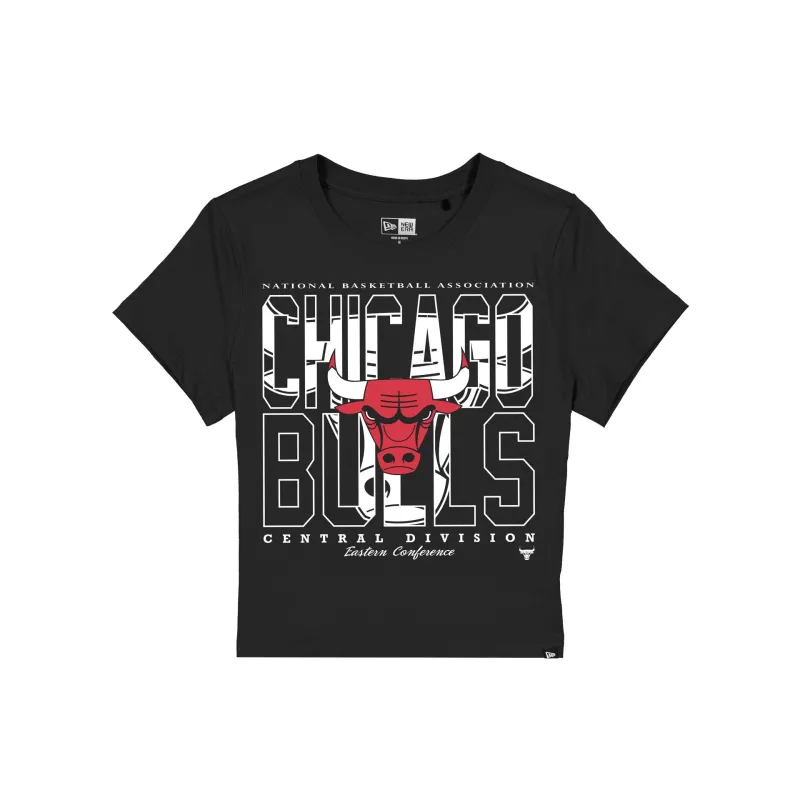 Chicago Bulls Leisure Women's Shrunken Cropped T-Shirt made by New Era