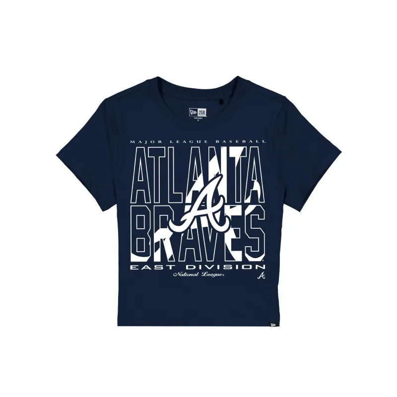 Atlanta Braves Leisure Women's Shrunken Cropped T-Shirt made by New Era