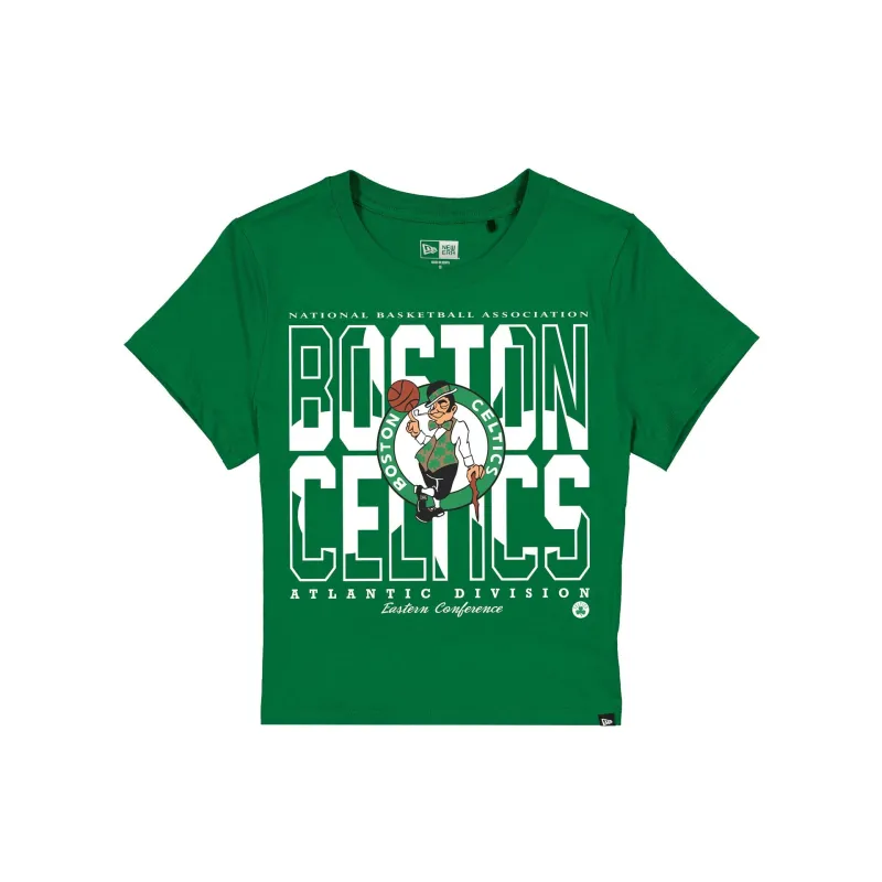 Boston Celtics Leisure Women's Shrunken Cropped T-Shirt made by New Era