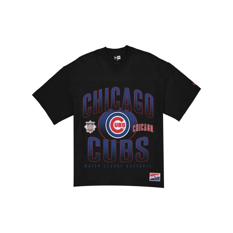 Chicago Cubs Throwback Black Boxy T-Shirt made by New Era