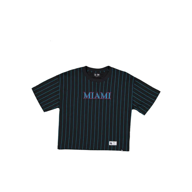 Miami Marlins 2026 City Connect Pinstripe Women's T-Shirt made by New Era