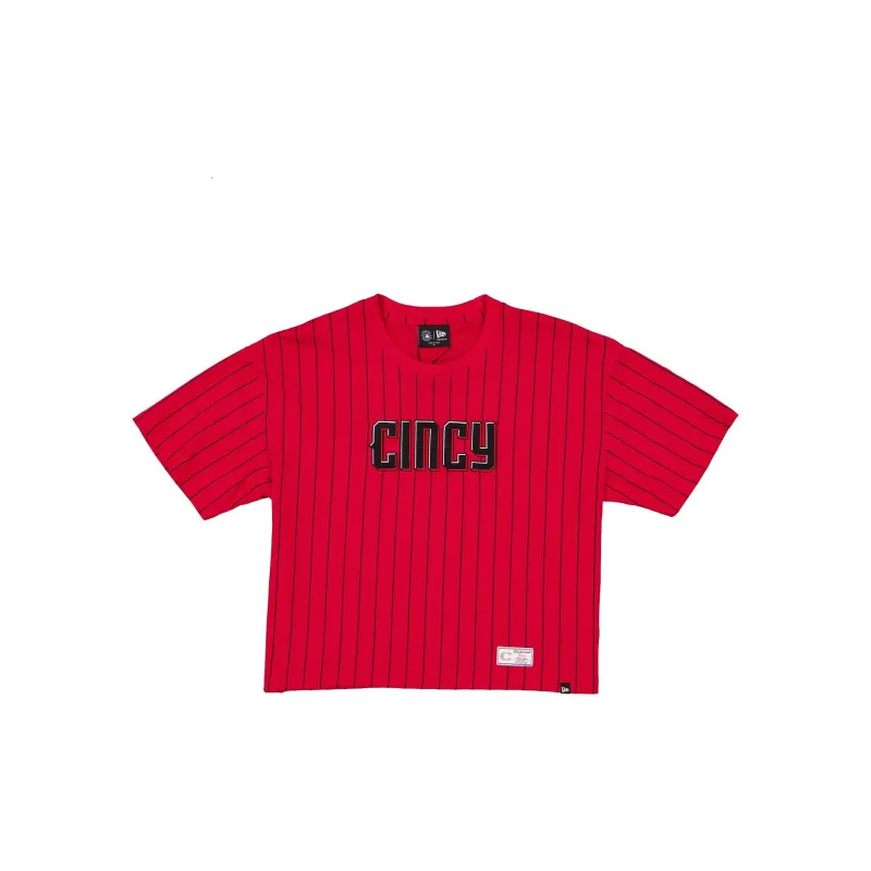 Cincinnati Reds 2026 City Connect Pinstripe Women's T-Shirt made by New Era