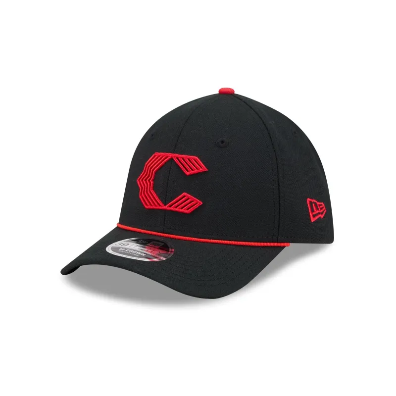 Cincinnati Reds 2026 City Connect Black 39THIRTY M-Crown Stretch Fit Hat made by New Era