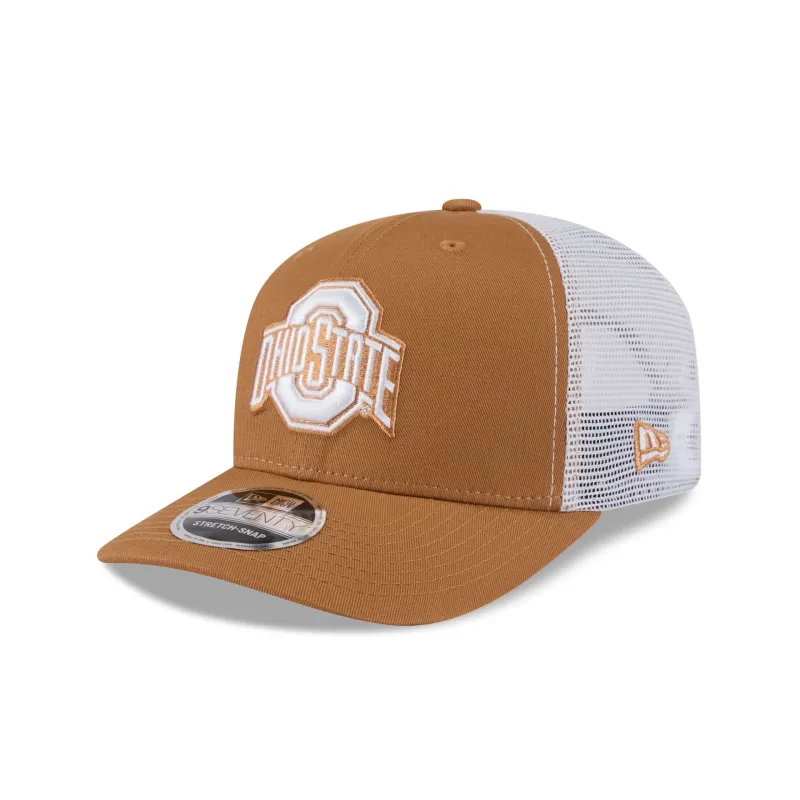 Ohio State Buckeyes Light Bronze 9SEVENTY Trucker Hat made by New Era