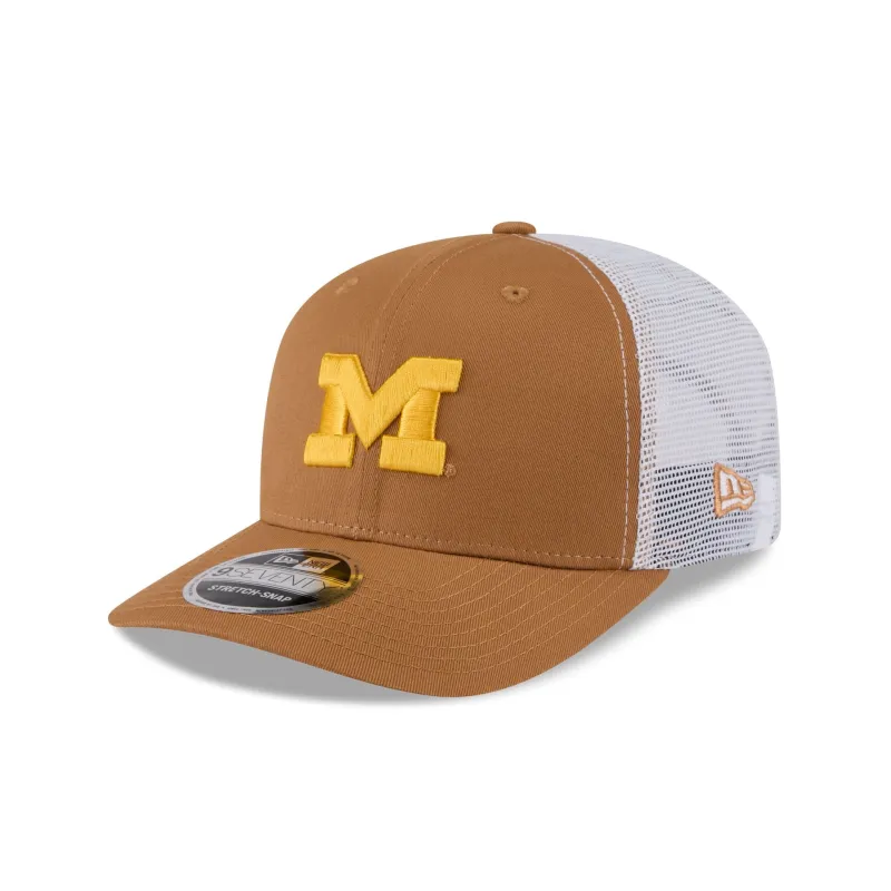 Michigan Wolverines Light Bronze 9SEVENTY Trucker Hat made by New Era