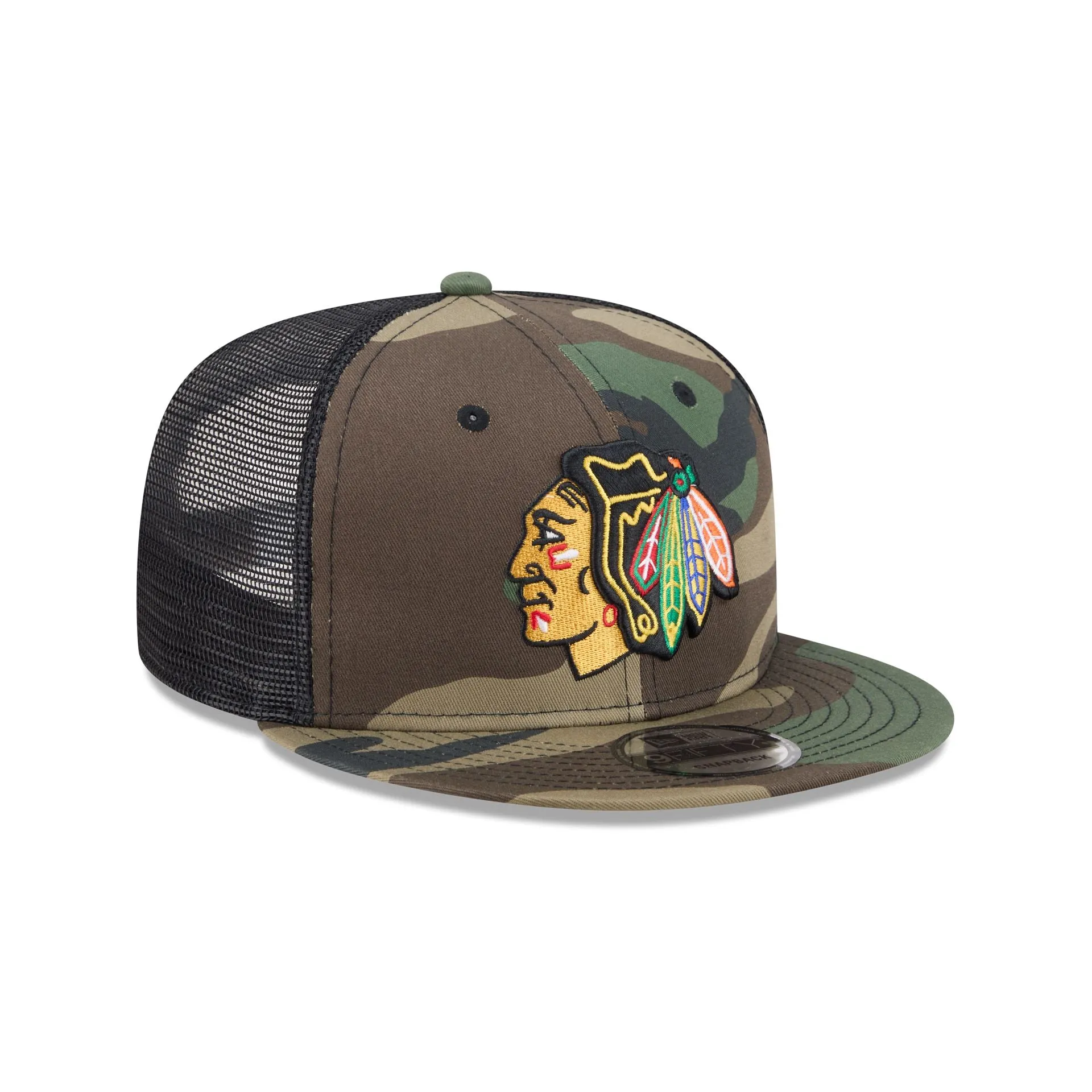 Chicago Blackhawks Camo 9FIFTY Trucker Hat sold by New Era product image thumbnail 3